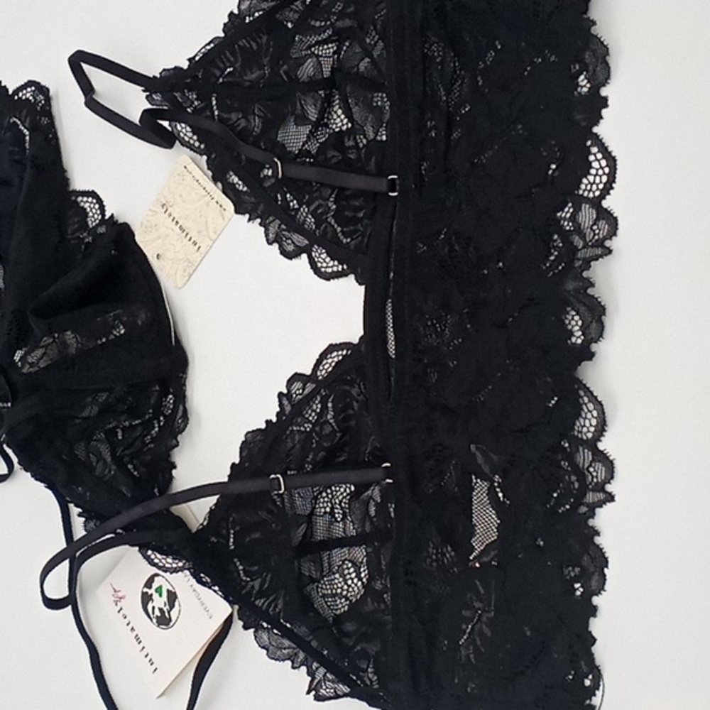 Sold! Free People 2pk Everyday Lace Longline Bralette Black S‎ - Picture 7 of 14